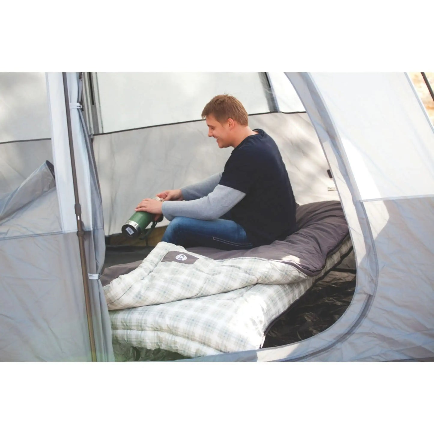 Coleman Heritage 10 Degree Cold Weather Rectangular Big and Tall Sleeping Bag Brown 40 Inch X 84 Inch
