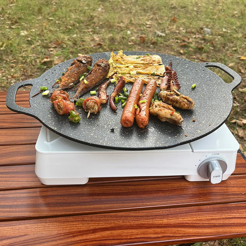 Baking Dishes Pans Non Stick Oil Frying Baking Pan Multi Purpose Round for Outdoor Camping Kitchen Bakeware Household Tools