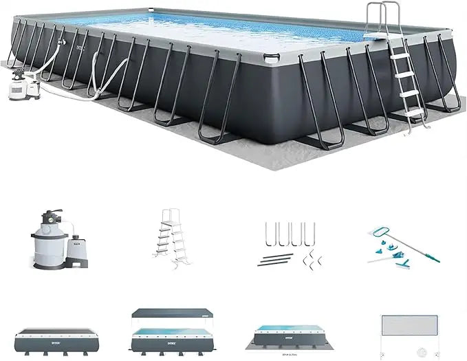 Intex Ultra XTR Rectangular Outdoor Pool Set With Pump