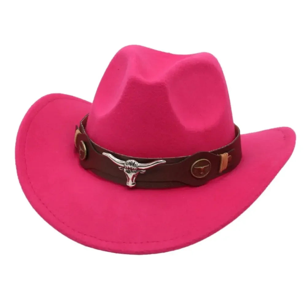 CN Felt Western Cowboy Hat Tibetan Style Top Hat Accessory