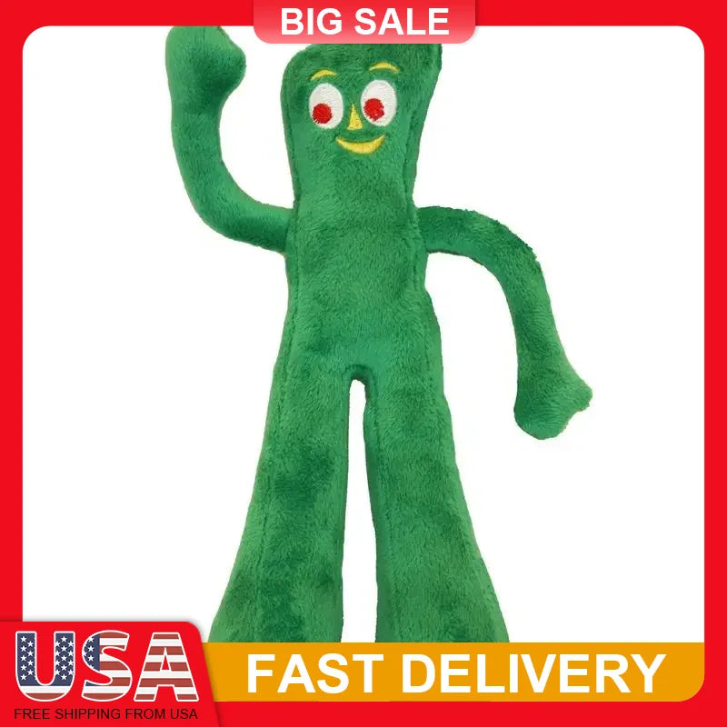 Gumby Plush Dog Toy With Squeaker For Puppies Small Dogs