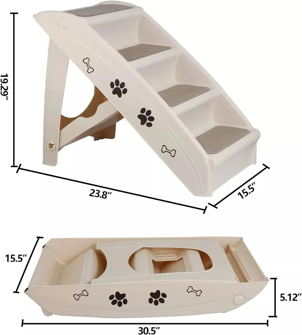 Foldable Dog Ramp Stairs Steps for Easy Pet Access Non-Slip Design Lightweight Portable Pet Training Aid