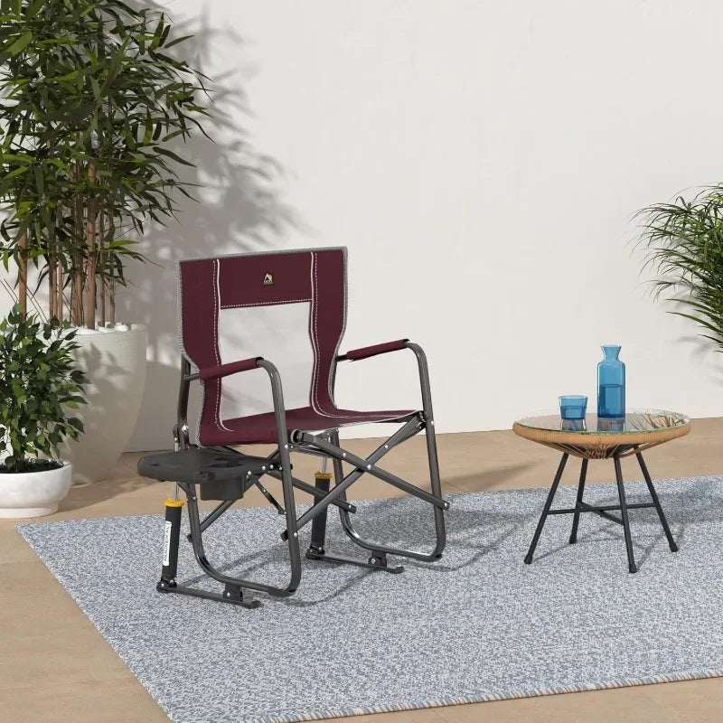 GCI Outdoor Freestyle Rocker XL with Side Table Portable Folding Rocking Chair