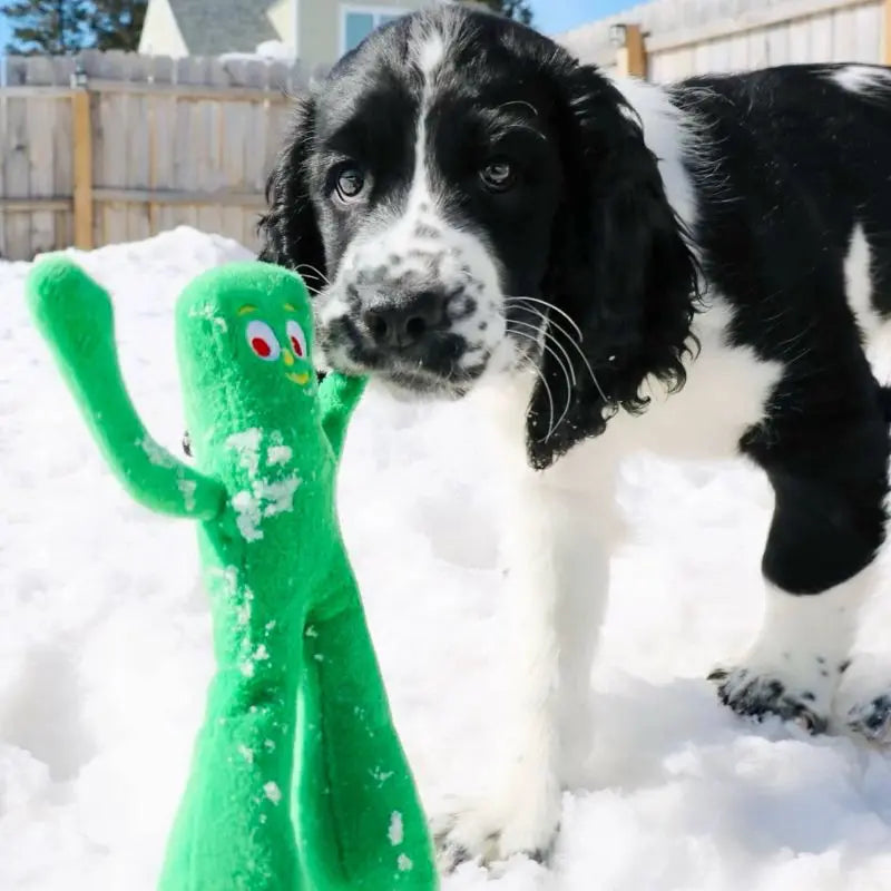 Gumby Plush Dog Toy With Squeaker For Puppies Small Dogs