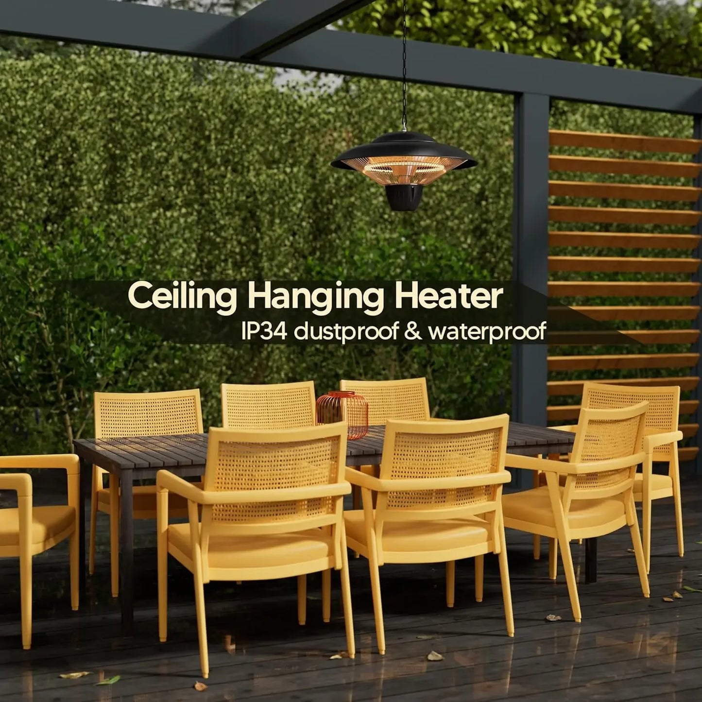 Outdoor Patio Heater 1500W Ceiling Mounted Infrared IP34