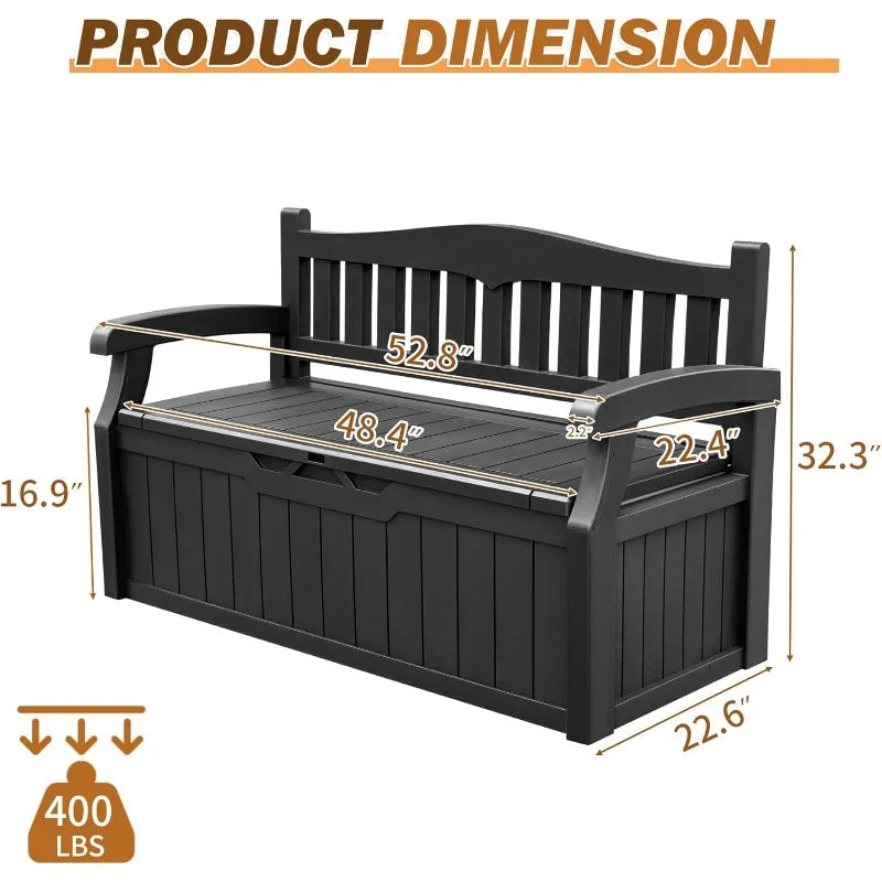 Devoko 80 Gallon Storage Bench Deck Box Lockable Outdoor