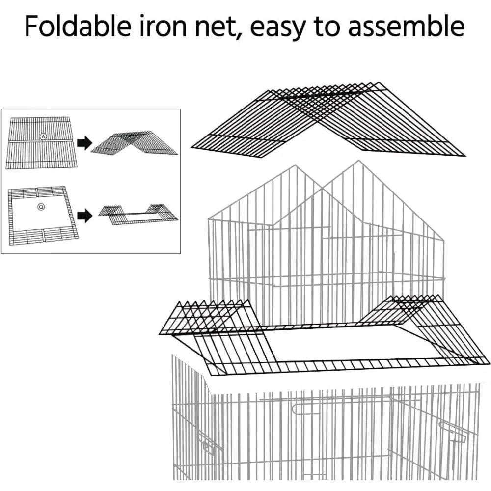 55 Inch Rolling Parrot Cage With Removable Stand Cockatiels