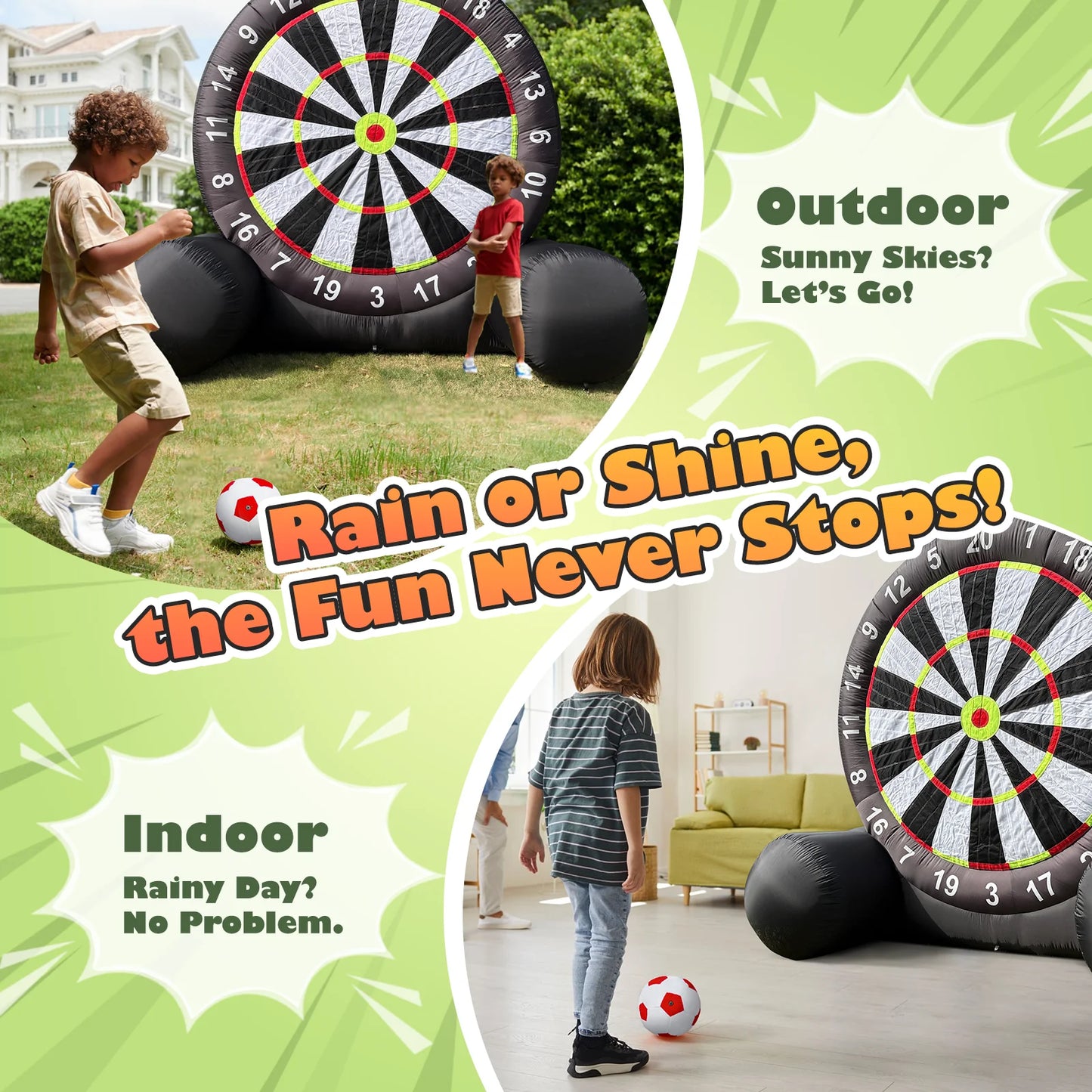 Giant Inflatable Soccer Darts Board With Balls And Blower