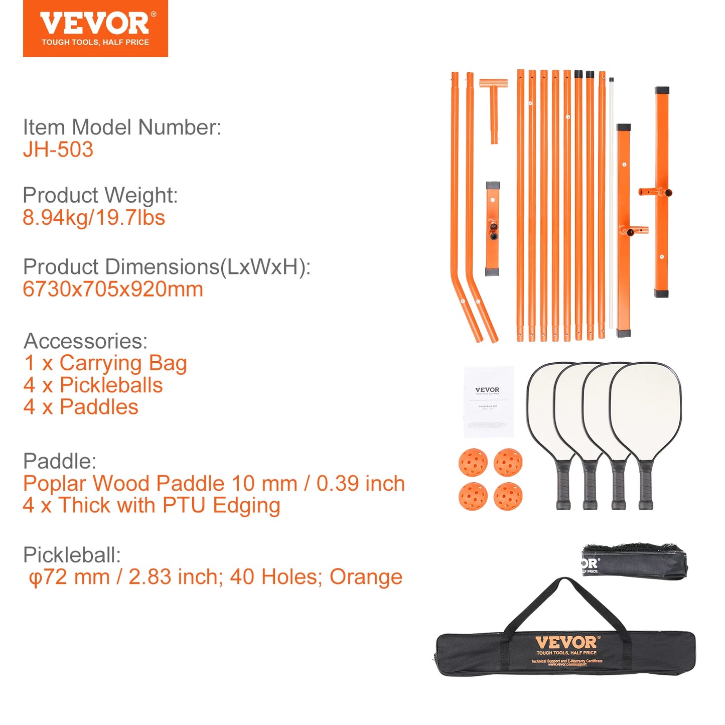 VEVOR SucceBuy Portable Pickleball Net System for Court