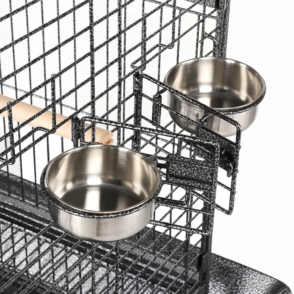 Large Parrot Cage With Open Playtop Rolling Metal Bird Cage