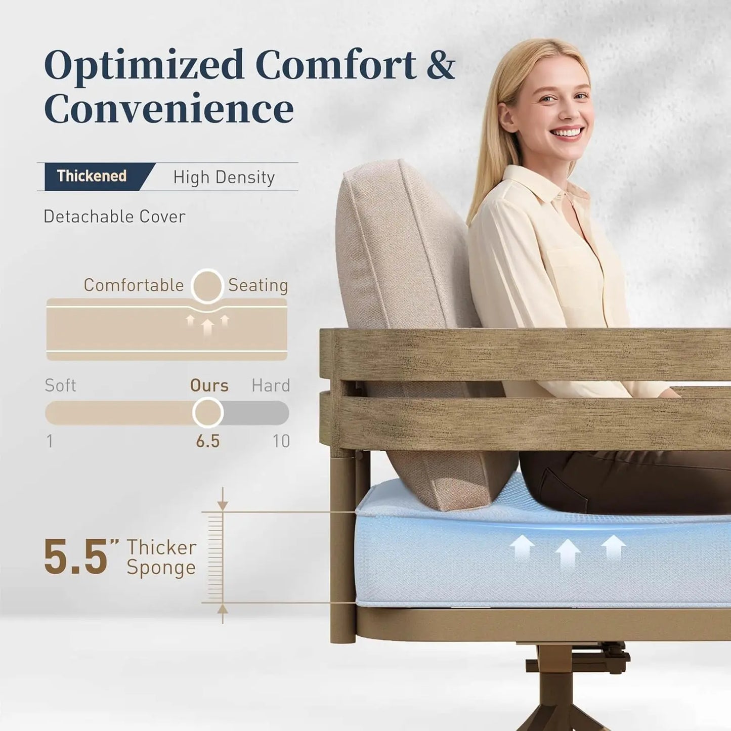 Metal Frame Patio Furniture Set Cushioned Outdoor Seating