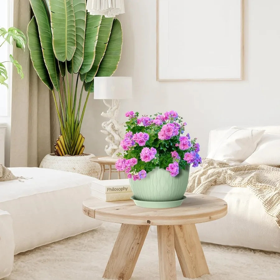 Large Flower Pot Set 12 10 9 Inch Wide Outdoor Planters