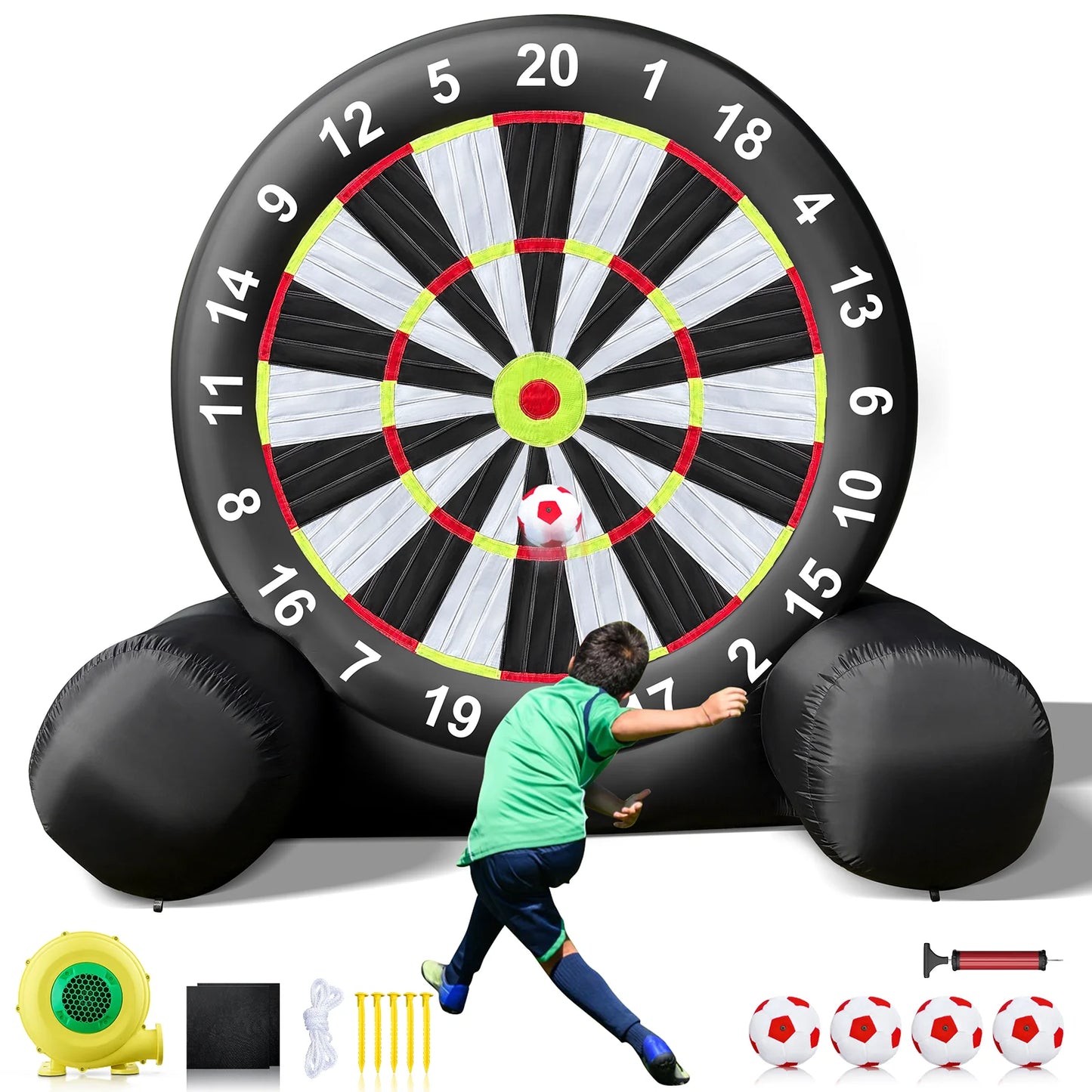 Giant Inflatable Soccer Darts Board With Balls And Blower