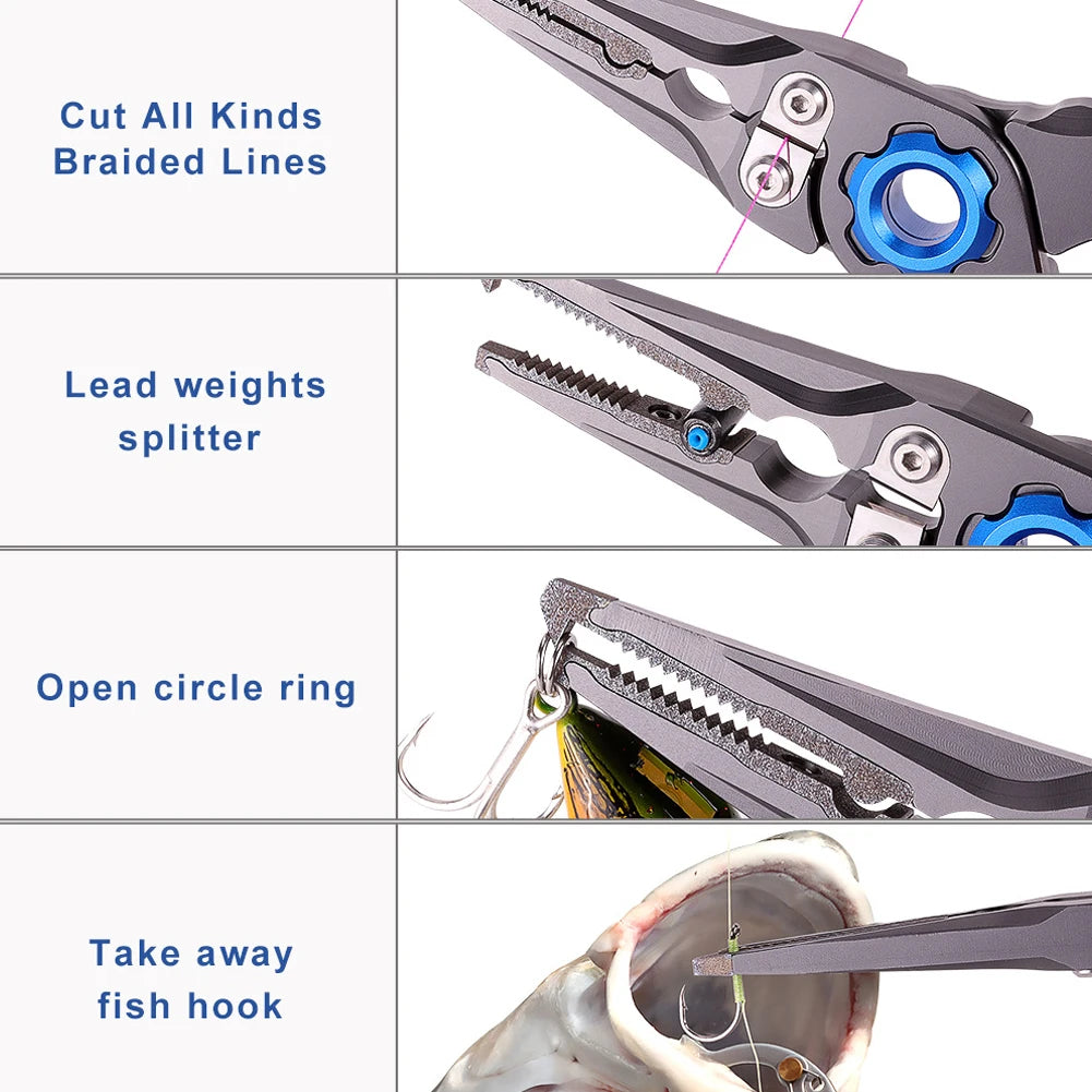 Angling Fishing Pliers Aluminum Alloy Wire Cutter Portable
