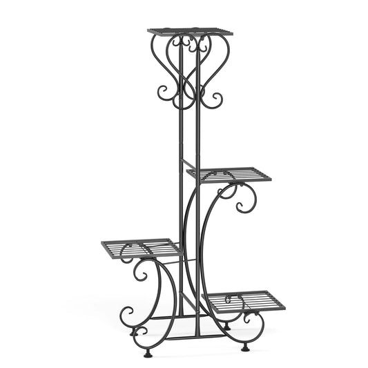 4 Tier Metal Plant Stand For Indoor And Outdoor Spaces