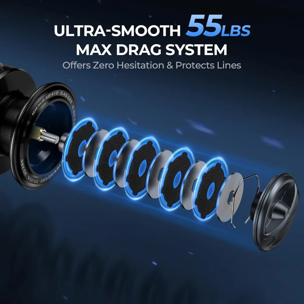 Saltwater Spinning Reel 55 Lb Big Game Waterproof Bearing