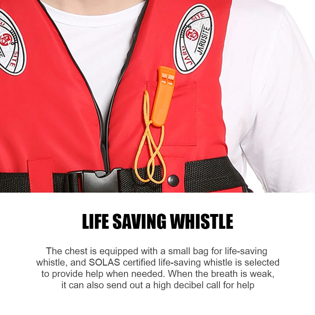 Red Life Vest For Kids And Adults Buoyancy Water Sports