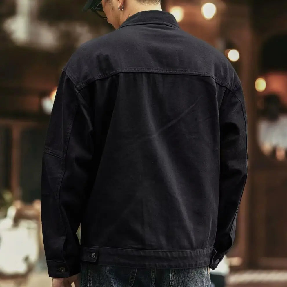 Zhejiang Classic Vintage Denim Jacket For Men Autumn Winter