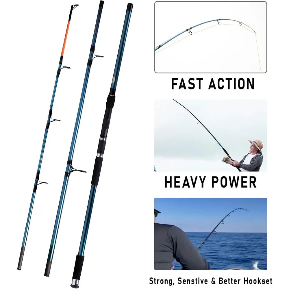 Surf Rod And Reel Combo Saltwater Fishing Gear Set Kit