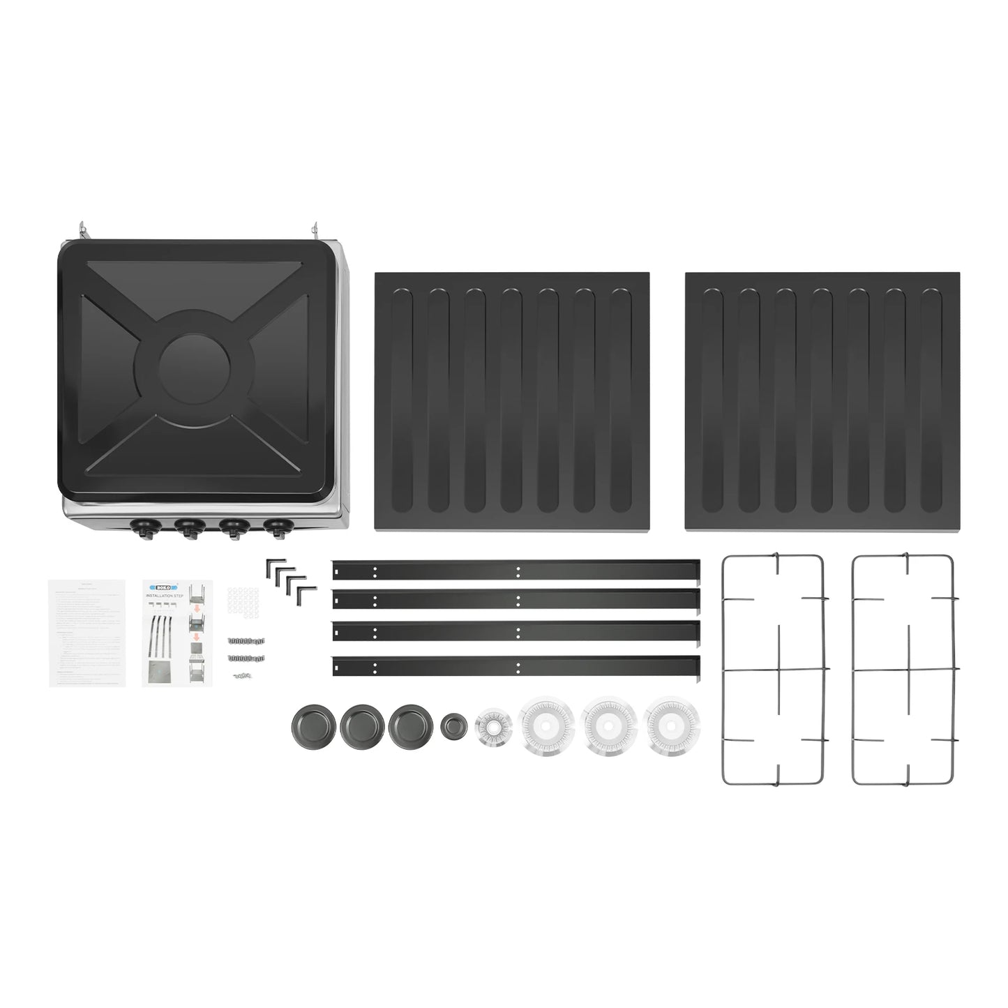 Outdoor 4 Burner Portable Gas Stove With Wind Block Cover