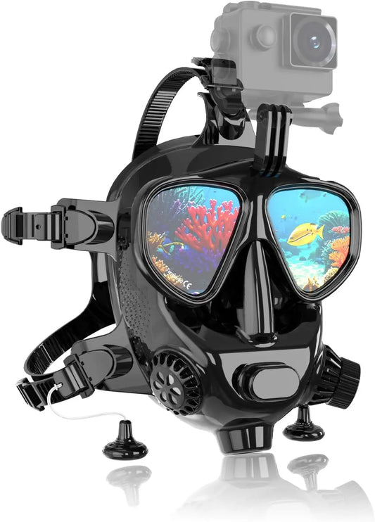 Full Face Dive Mask 180 Panoramic View Camera Mount
