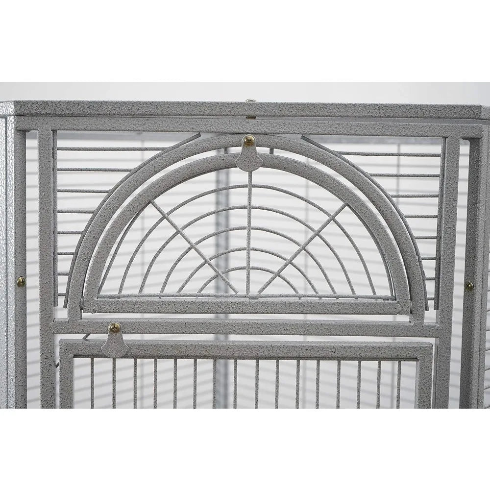 Corner Bird Cage For Cockatiel Parakeet White Vein