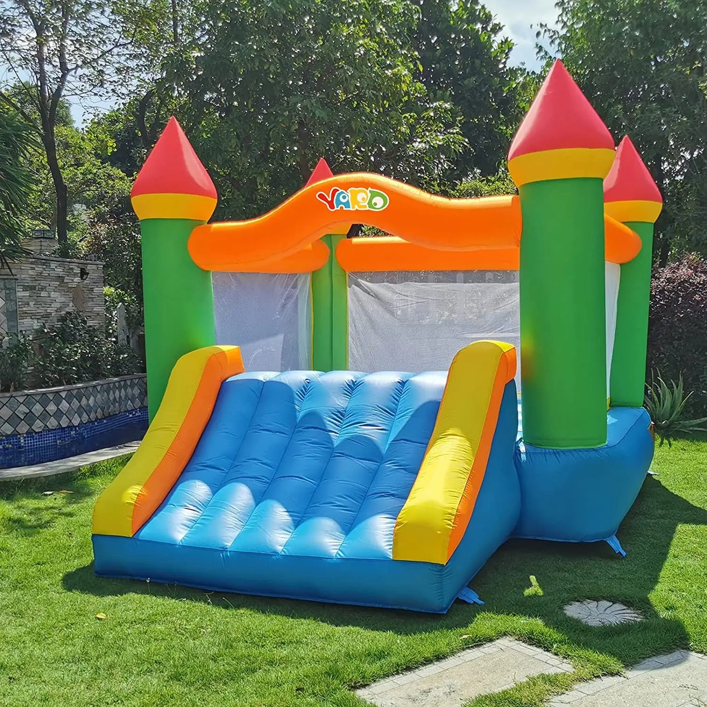 Backyard Inflatable Bounce House Slide 12x9x8 Ft For Kids