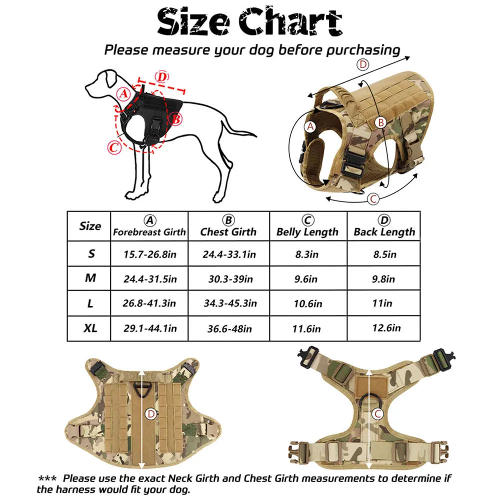 Large Dog Harness And Leash Set For German Shepherd Malinois Training Walking Vest And Collar For Medium Large Dogs