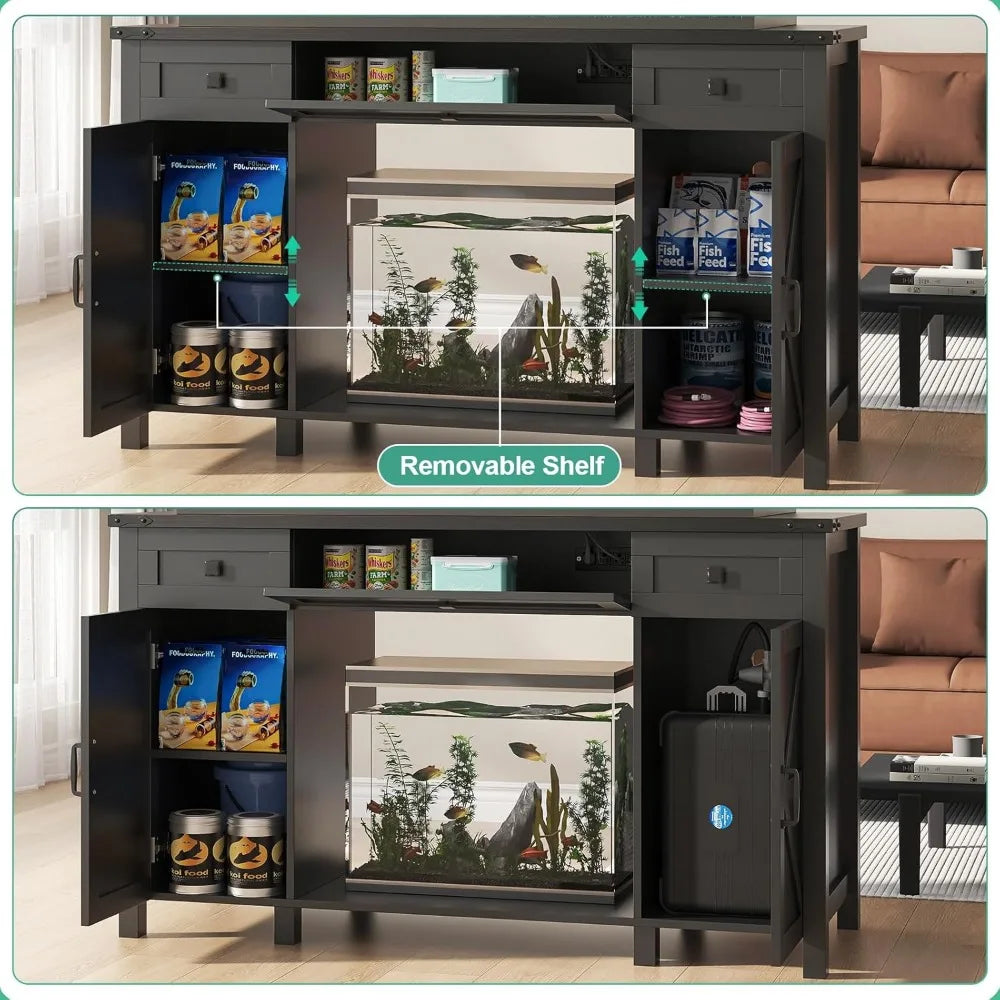 55 To 75 Gallon Aquarium Stand With Charging Station