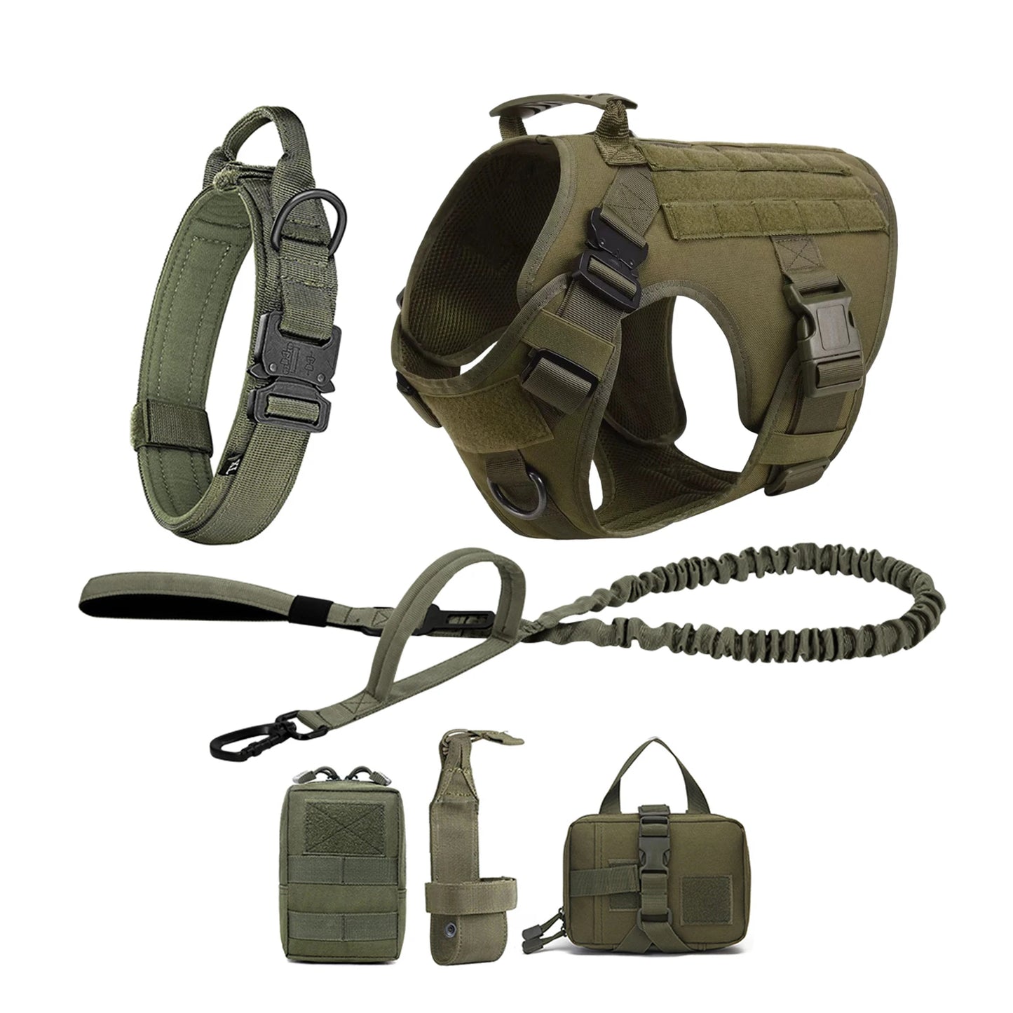 PETRAVELCN Tactical Dog Harness Vest With Molle Pouches