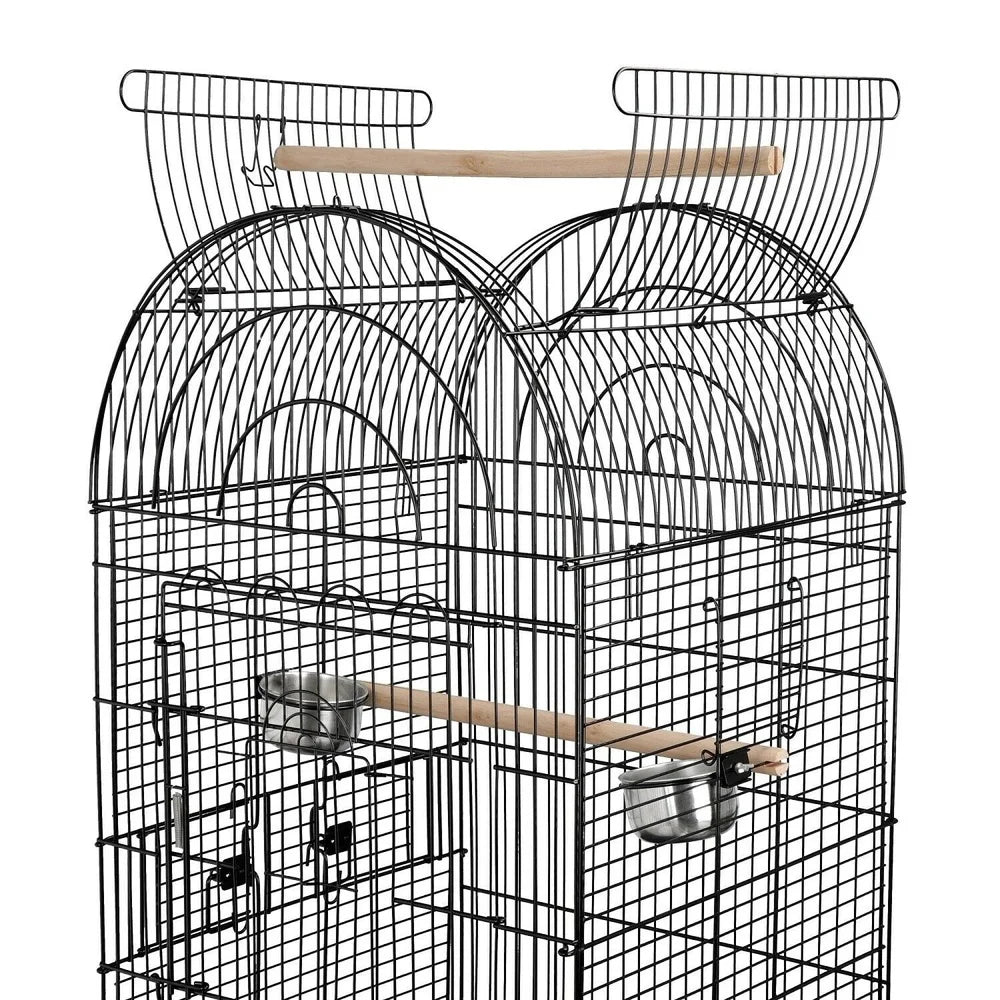 Rolling Dome Cage Open Top Quaker Parrot Metal Frame Stand