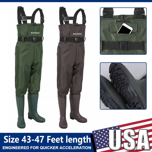 Waterproof Fishing Waders With Boots Durable Outdoor Overalls
