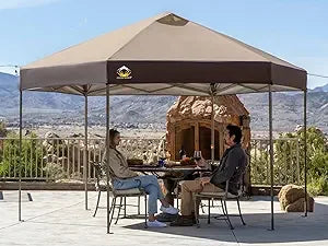 14x14 Pop Up Gazebo Patented Center Lock 6-Sided Portable Gazebo Easy Set Up 300D Silver Coated Fabric UV Resistant