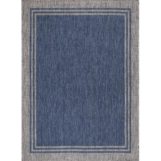 Gray Medallion Outdoor Rug 8x10 Washable Patio Waterproof