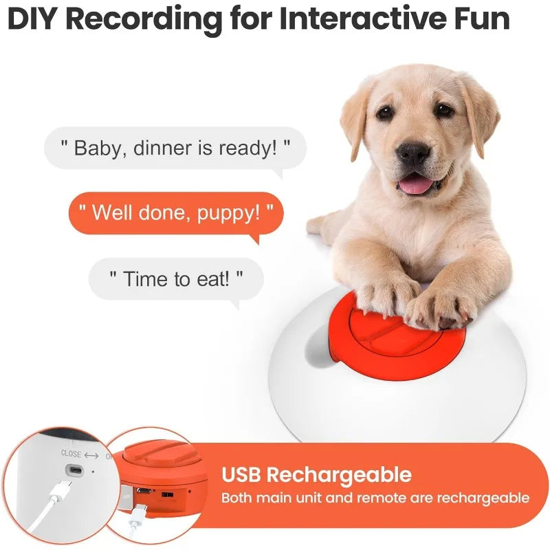 Dog Puzzle Feeder Toy Interactive IQ Training Electronic Dog Toys Automatic Rechargeable Treat Dispenser Push Remote for All Breeds 280ml Capacity