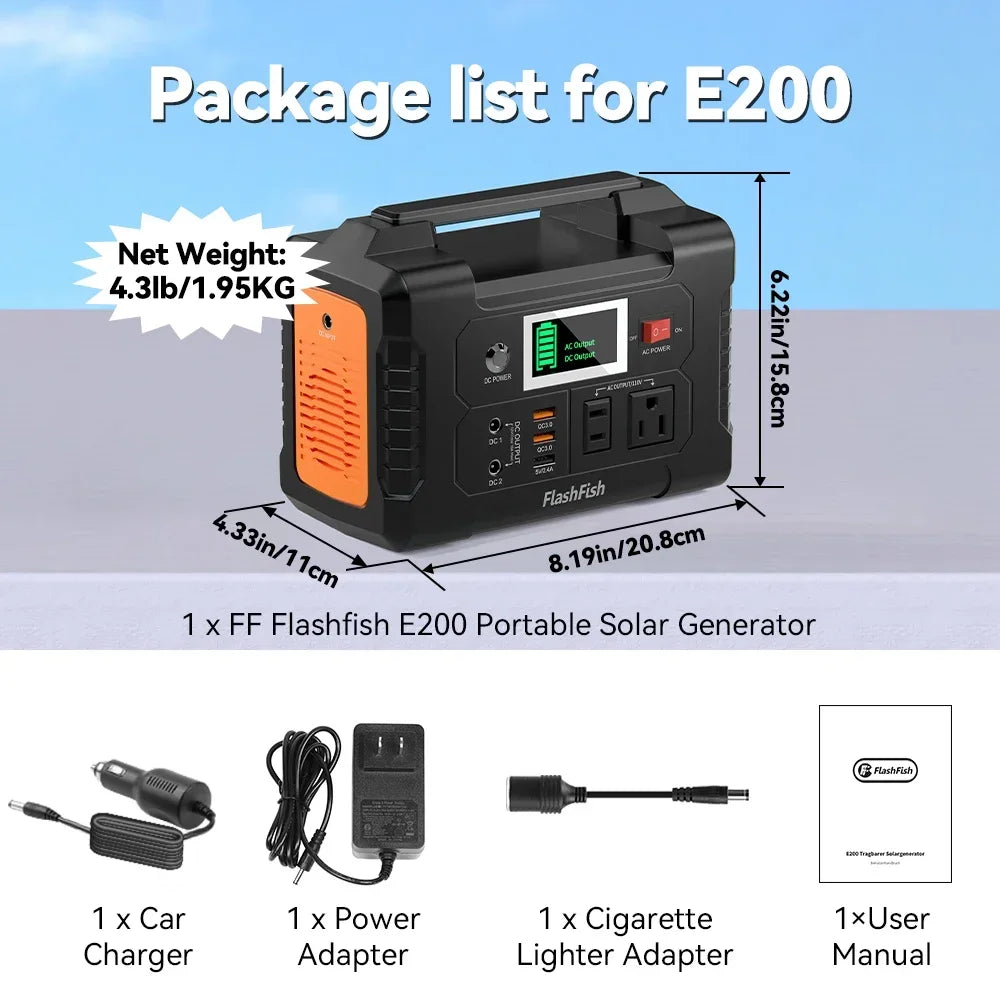 200W Solar Generator 151Wh Outdoor Emergency Power Station