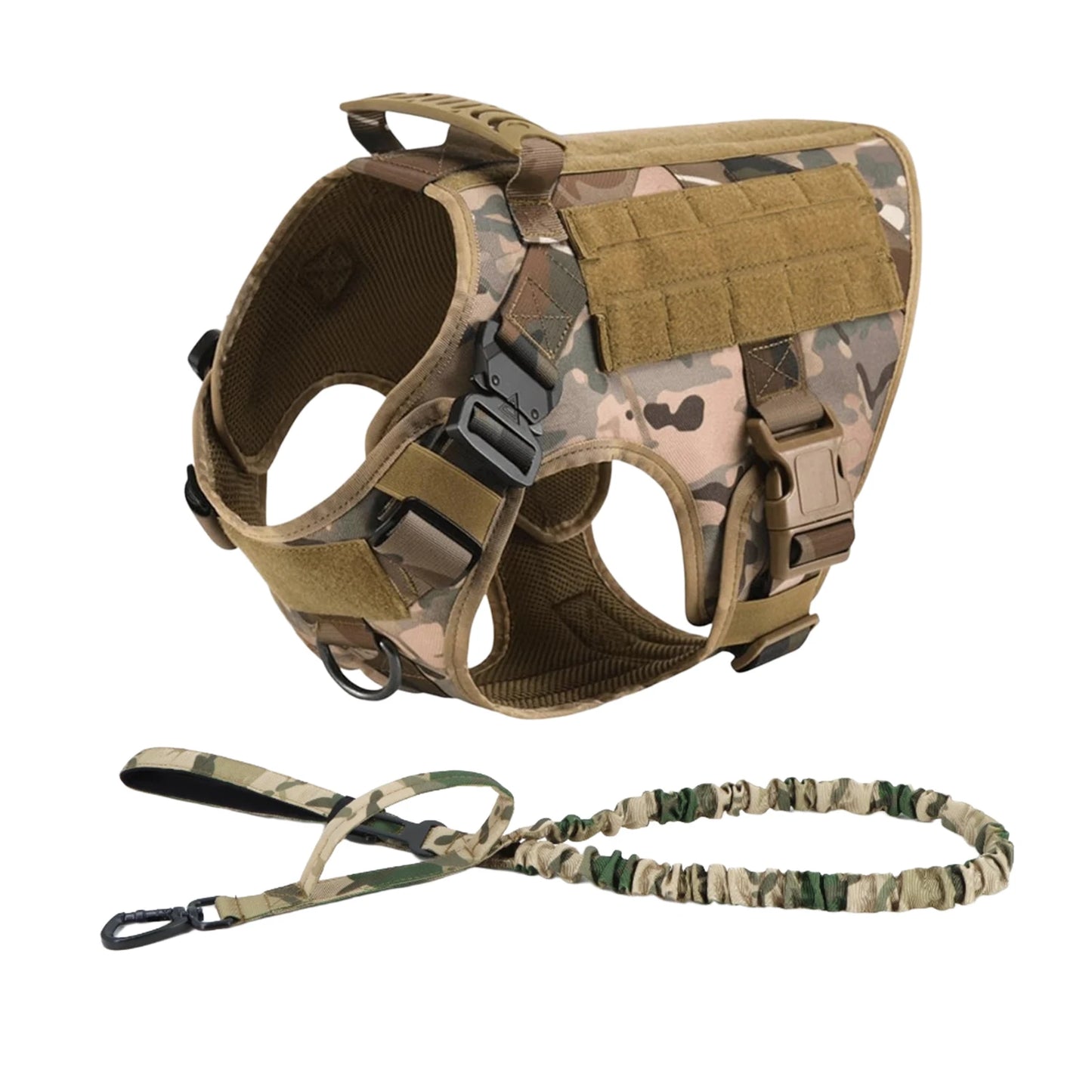 PETRAVELCN Tactical Dog Harness Vest With Molle Pouches