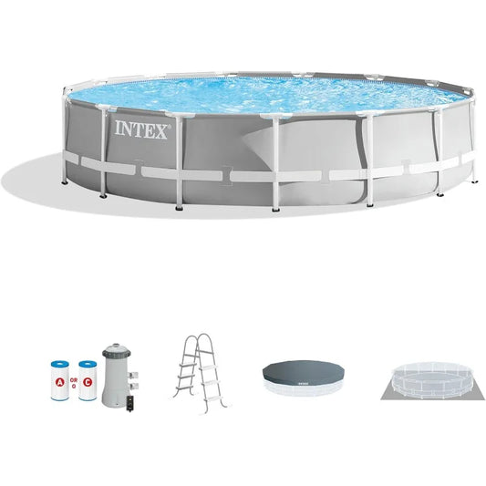 Intex Prism Frame Above Ground Pool Set 15Ft 42In Pump