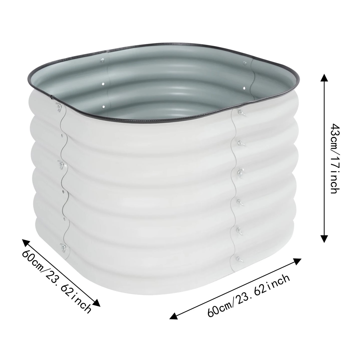 Two Sets Round Flower Pots Garden Metal Planters 60cm