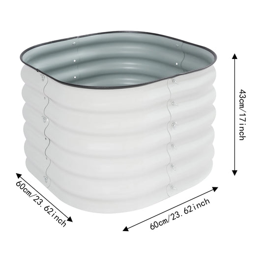 Two Sets Round Flower Pots Garden Metal Planters 60cm
