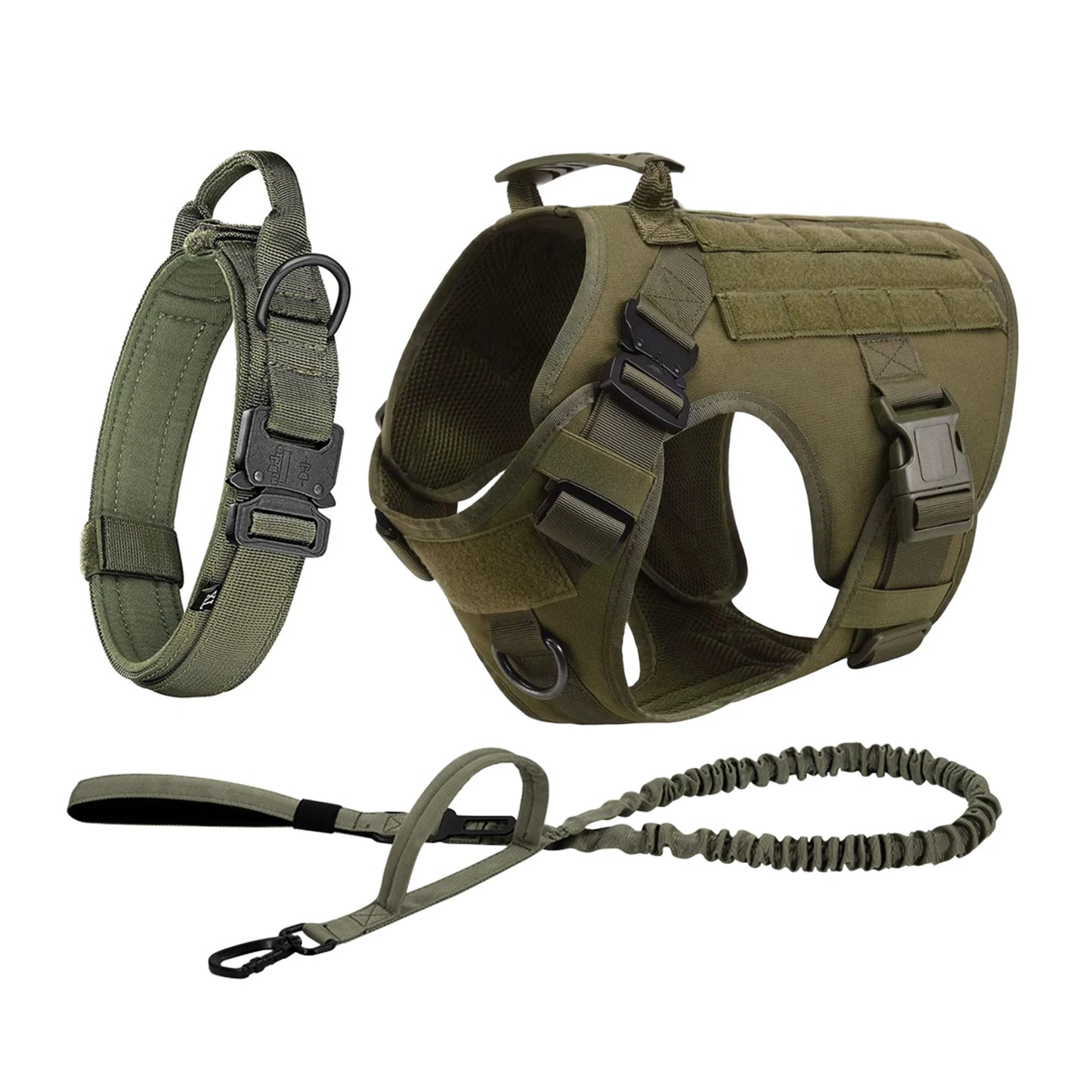 PETRAVELCN Tactical Dog Harness Vest With Molle Pouches