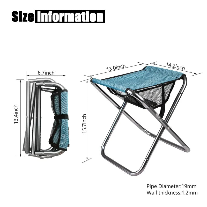 Outdoor Aluminium Alloy Folding Picnic Stool Ultralight