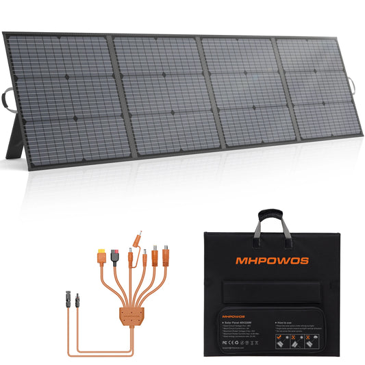 MHPOWOS 220 Watt Portable Solar Panel for Power Station,Hurricane Preparedness Items,40V Foldable Solar Charger for Camping RV