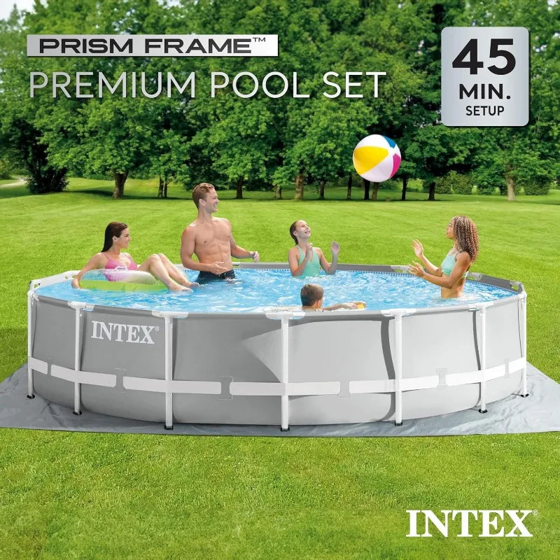 Intex Prism Frame Above Ground Pool Set 15Ft 42In Pump