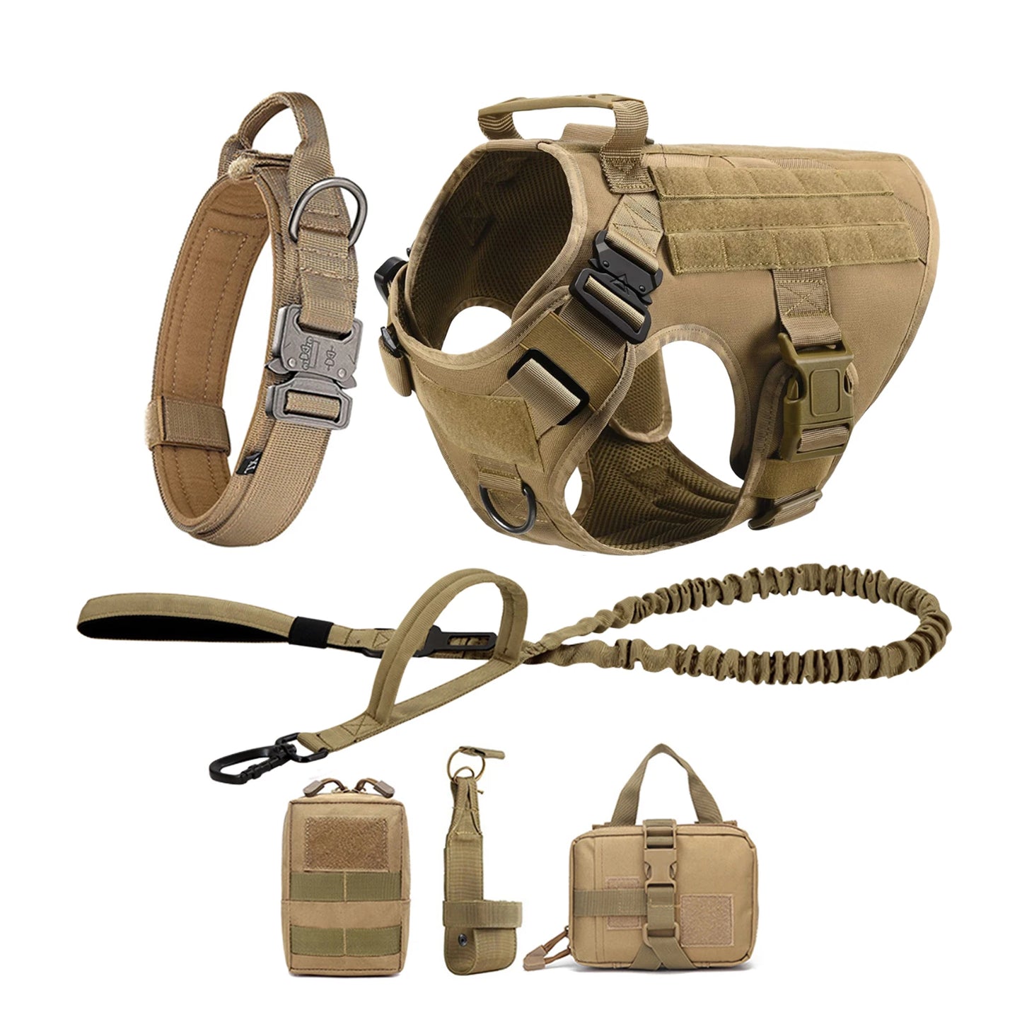 PETRAVELCN Tactical Dog Harness Vest With Molle Pouches