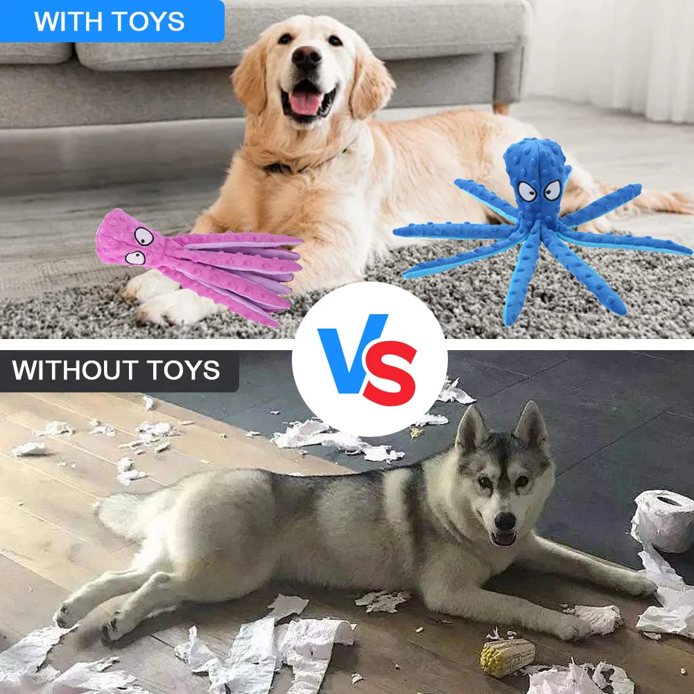 2Pcs Octopus Dog Toy No Stuffing Chew Toy For Small Dogs