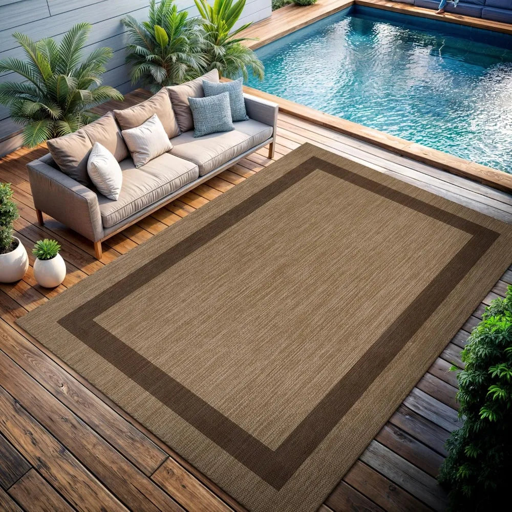 Outdoor Rug 10x14 Large Modern Patio Porch Washable