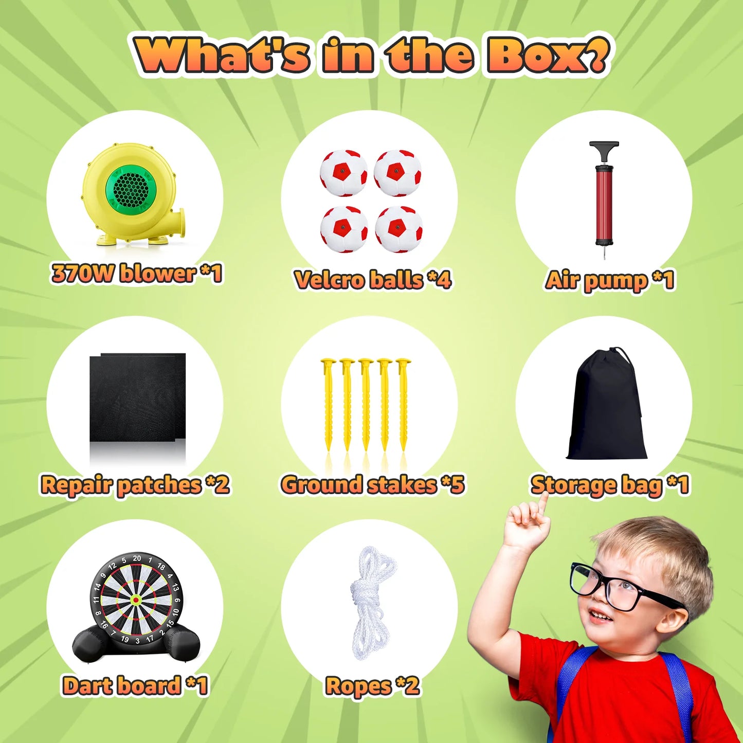 Giant Inflatable Soccer Darts Board With Balls And Blower