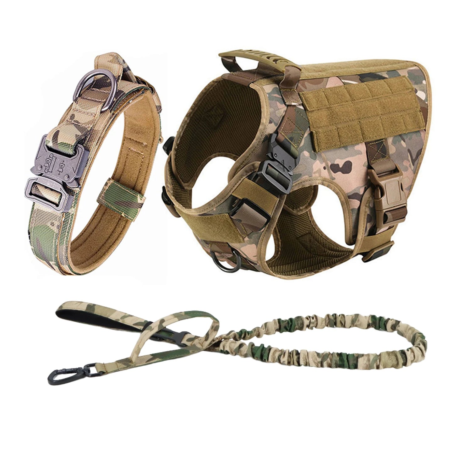 PETRAVELCN Tactical Dog Harness Vest With Molle Pouches