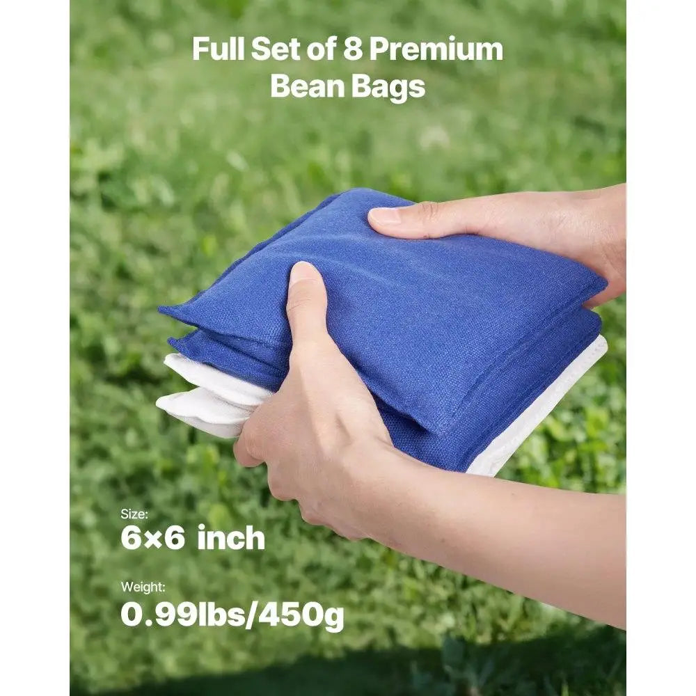 Portable Cornhole Game Set 3x2ft Aluminum Toss Boards with 8 Durable Bean Bags for Outdoor Fun with Family and Friends